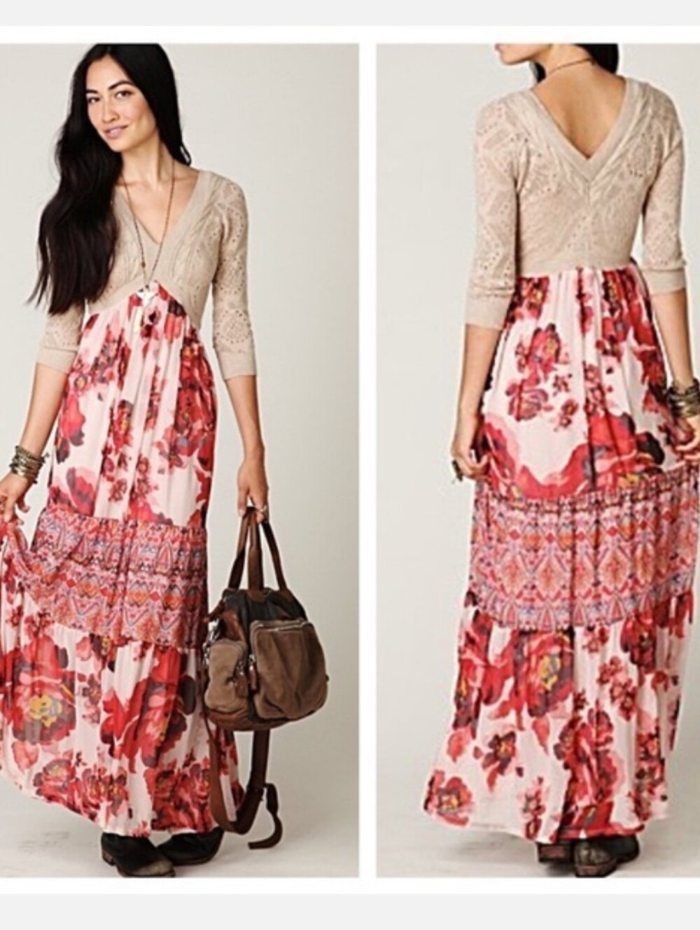 Free People Ethnic Rose Maxi Dress
